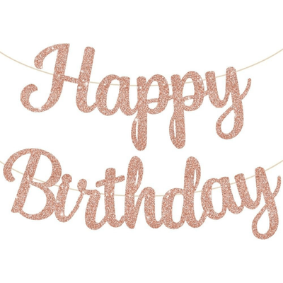 Zhaosen Glitter Happy Birthday Paper Banner 