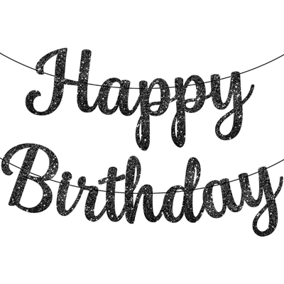 Zhaosen Glitter Happy Birthday Paper Banner 