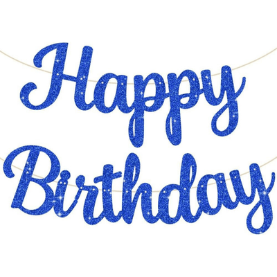 Zhaosen Glitter Happy Birthday Paper Banner 