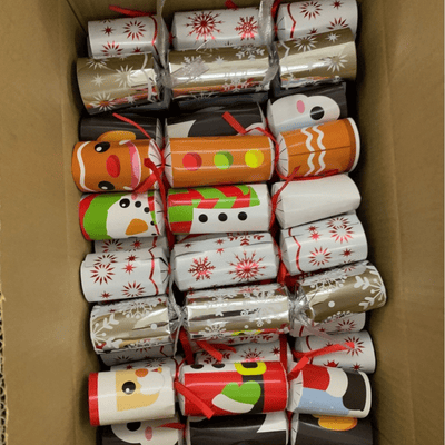 Factory Custom Luxury Christmas Crackers With Bow Ribbon 