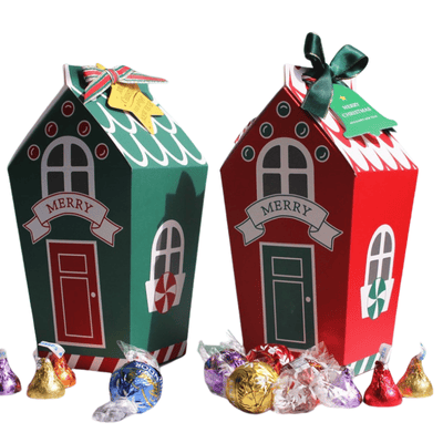 Christmas House Shape Candy Boxes Christmas Gift Box Cookie box