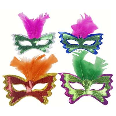 Paper mask with feather for halloween christmas new year party 