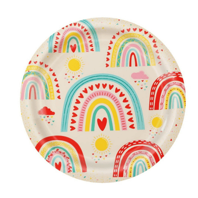 Rainbow theme party disposable tableware set kids party 