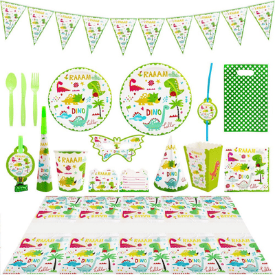 Dinosaur theme kids birthday party Tableware Decoration set