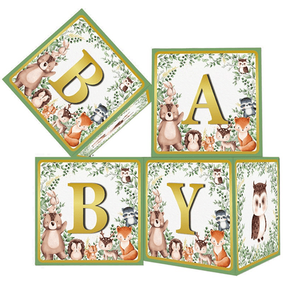 Jungle animal theme BABY bath party decoration carton BOX balloon 