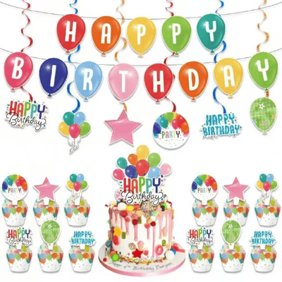 New arrival girls kids happy birthday party decorations set 
