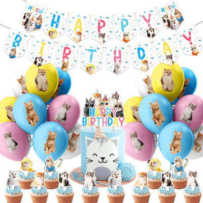  New design pet cat theme birthday party decoration set 