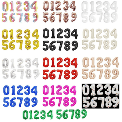 Aluminium foil 16inch 32inch 40inch 0-9 number balloons 
