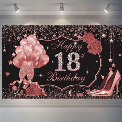 New arrival Adult girls birthday backdrop with glitter age number 