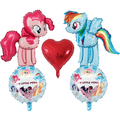 Rainbow cartoon pony theme aluminium film helium foil balloon 