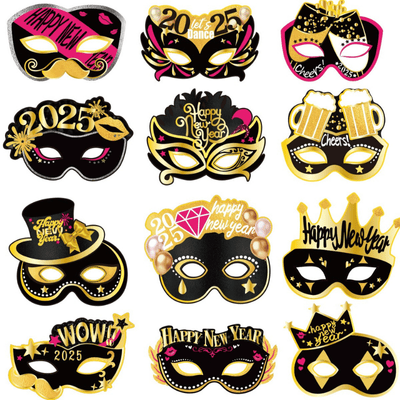 2025 new year masks photo props adult party favors 