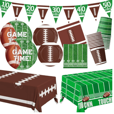 Hot sale sports rugby party tableware decoration set 