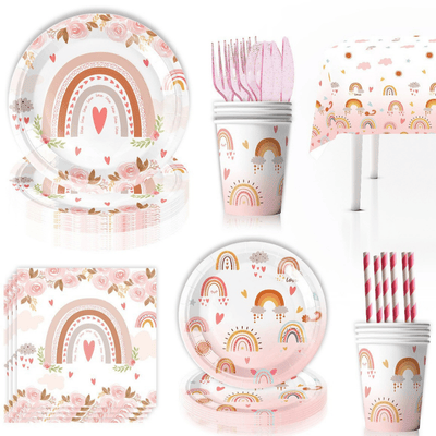 Wholesale bohemian rainbow birthday party decoration supplies