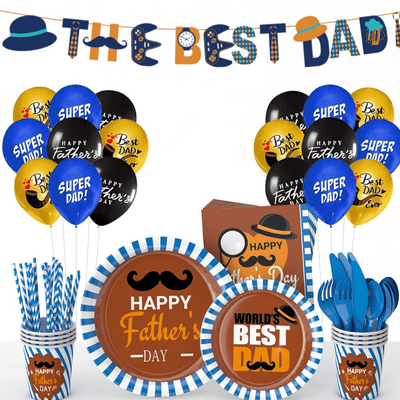 High Quality Father's day party tableware balloon banner set 