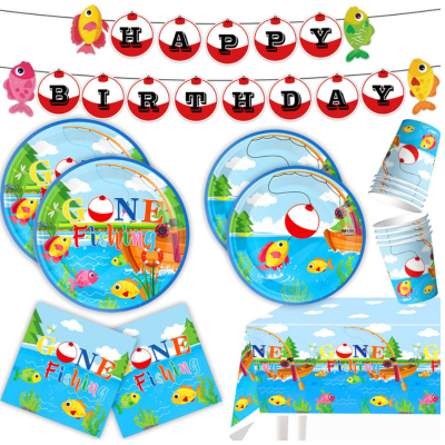 Wholesale fishing theme kids birthday party decoration
