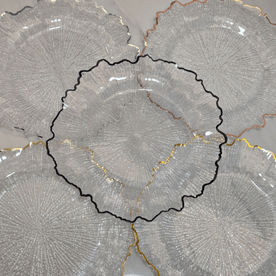  Cheap PS Clear 13 Inch Sunflower Plastic Charger Plates